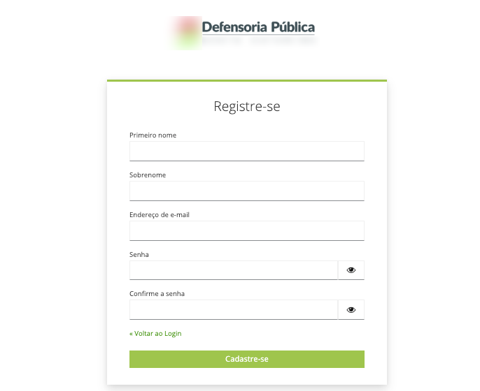 Formulário de cadastro do Portal da Cidadania