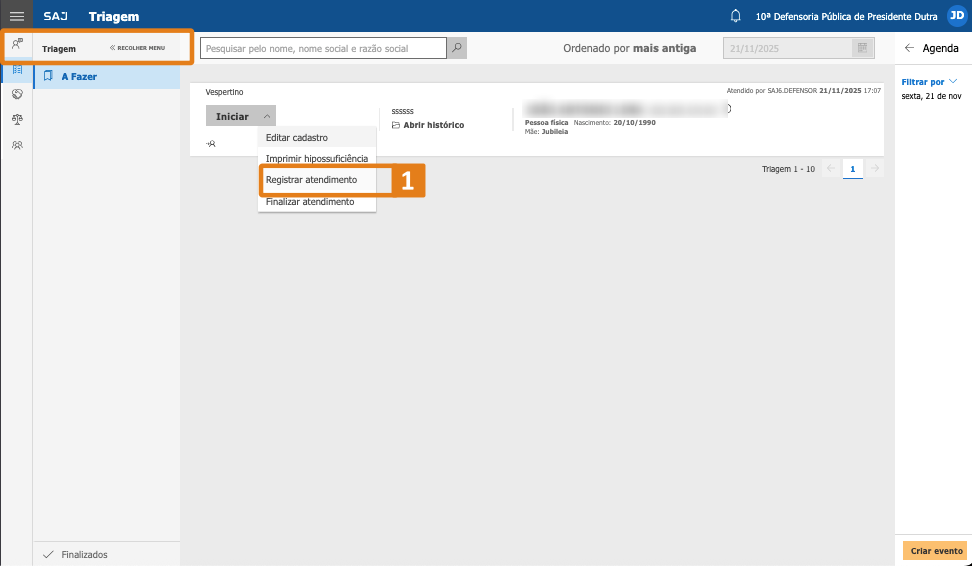 na secao triagem selecione a opcao registrar atendimento.png