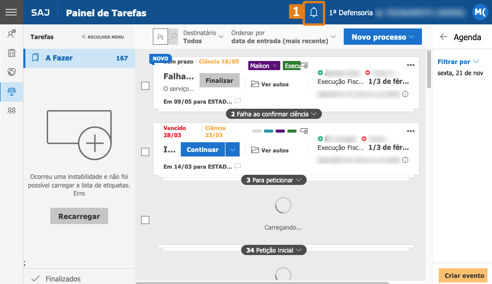 destaque para o icone do sininho em que são notificadas as falhas no peticionamento.png